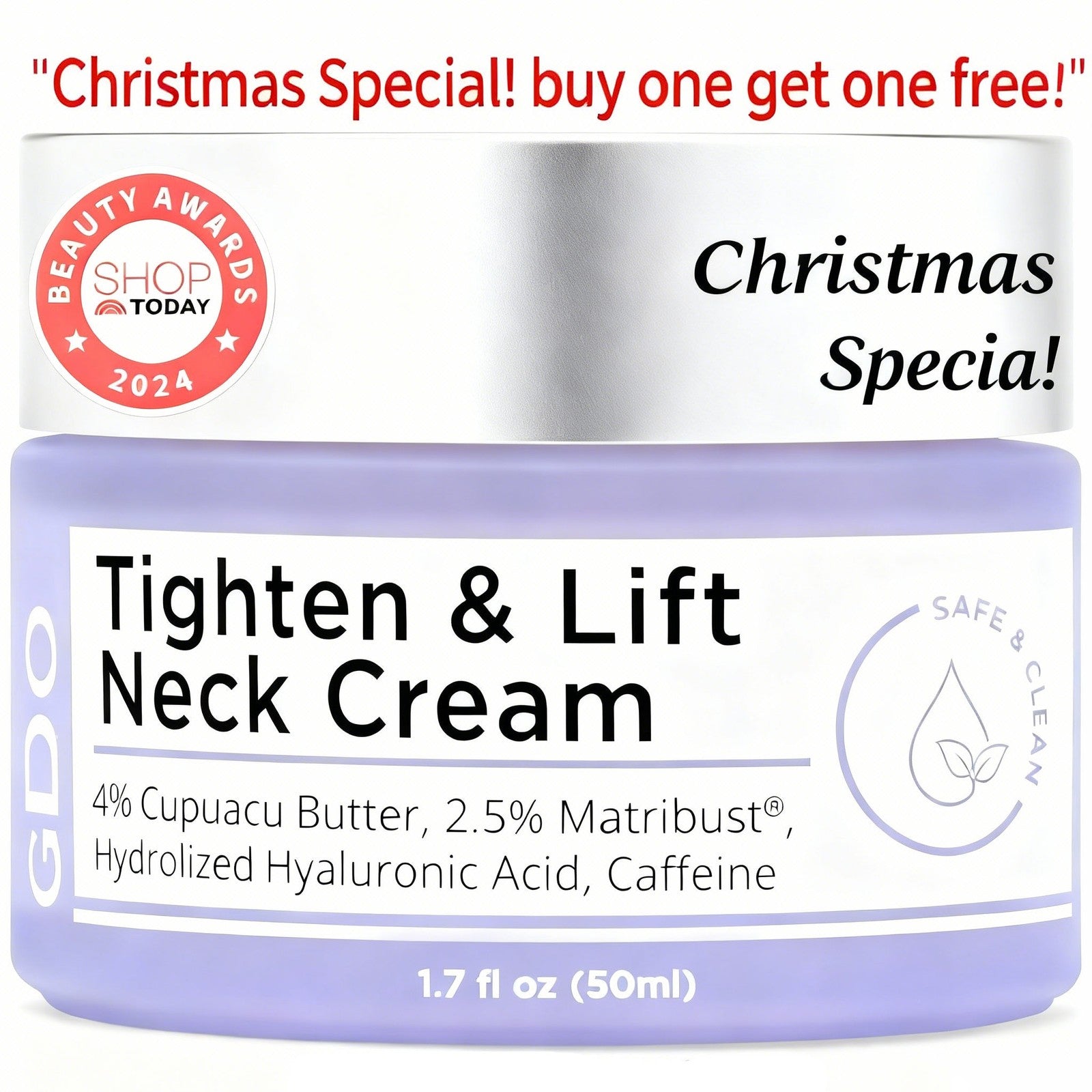 2PCS Tighten and Lift Neck Cream Firming Anti-Aging 1.7oz- Clinically Tested