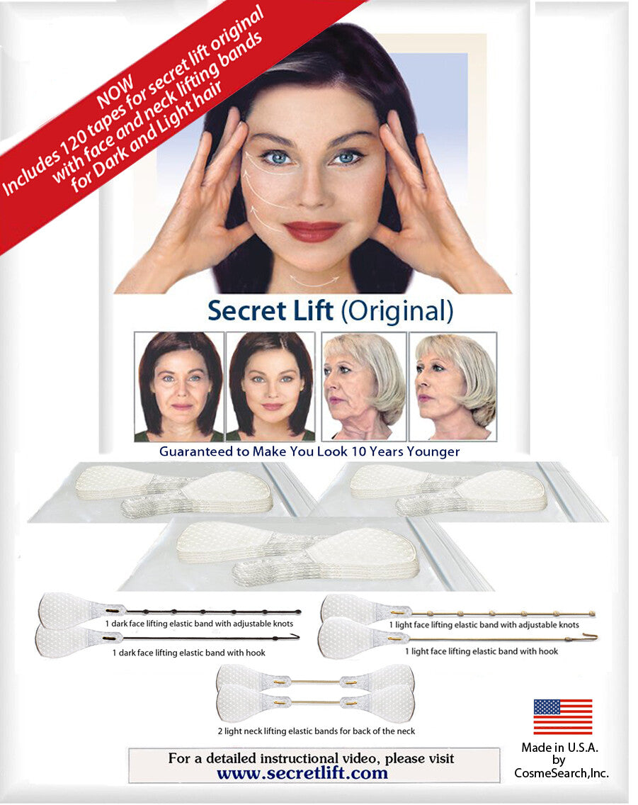 120 Tapes & Bands Instant Face, Neck & Eye Lift (Light & Dark Hair) Secret Lift