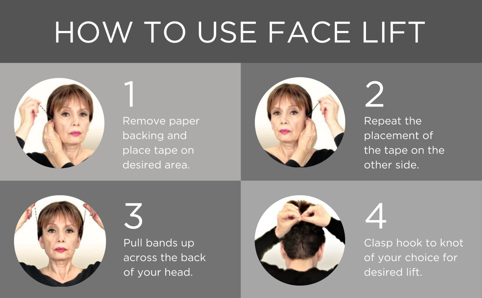 120 Tapes & Bands Instant Face, Neck & Eye Lift (Light & Dark Hair) Secret Lift