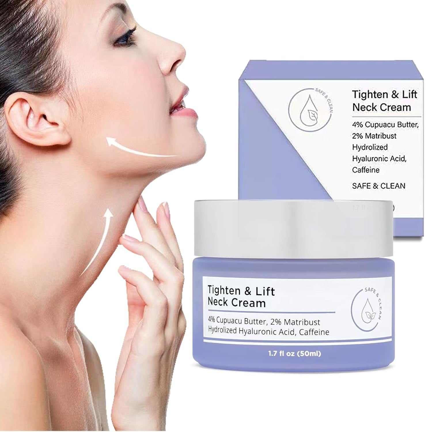 2PCS Tighten and Lift Neck Cream Firming Anti-Aging 1.7oz- Clinically Tested